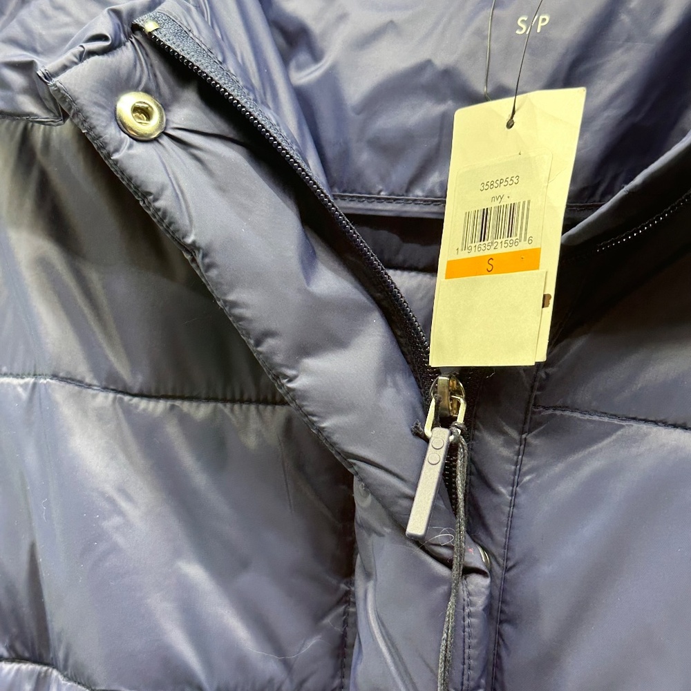 Cole Haan Signature Lightweight Puffer Coat Navy Blue Size Small - Picture 5 of 6